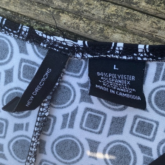 New Directions Geometric Black and White dress size Large - Picture 4 of 15